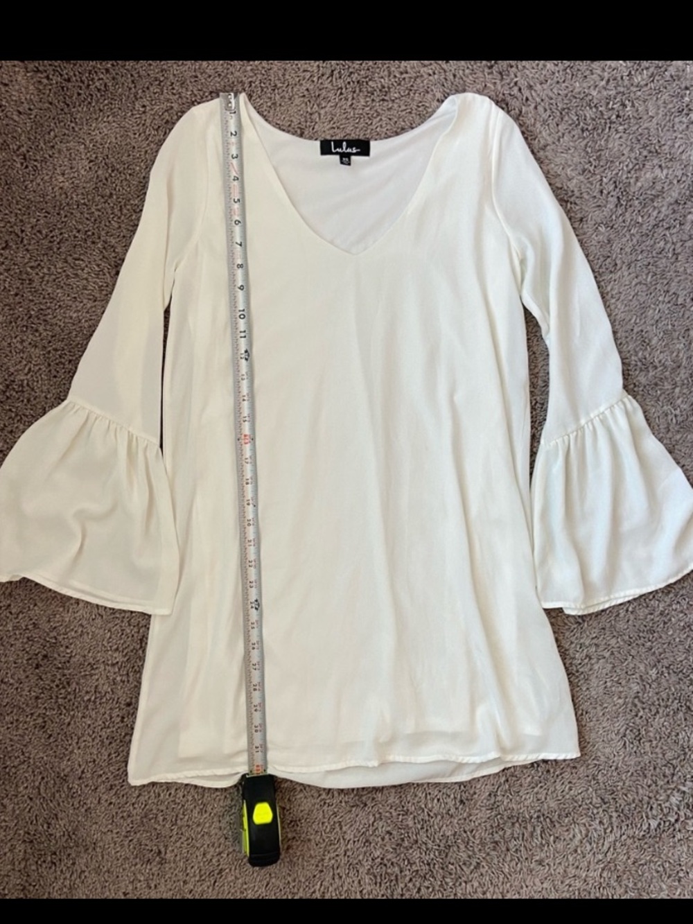 Lulus Flounce Sleeve White Mini Dress Size XS